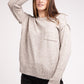 Melange Hi-Low hem Round Neck Sweater, Various