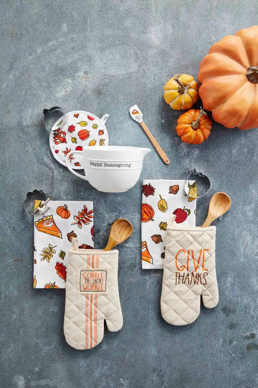 Fall: Thanksgiving Oven Mitt & Towel Set - 2 Styles $5