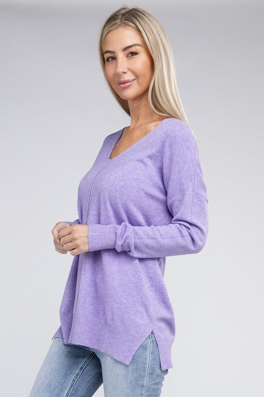 Garment Dyed Front Seam Sweater, Various