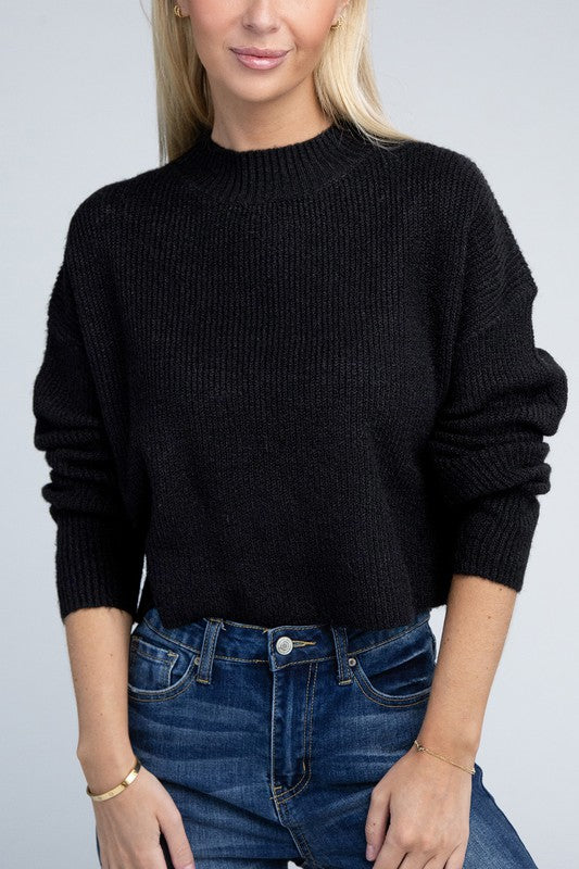 Mock Neck Pullover Sweater, Various Colors