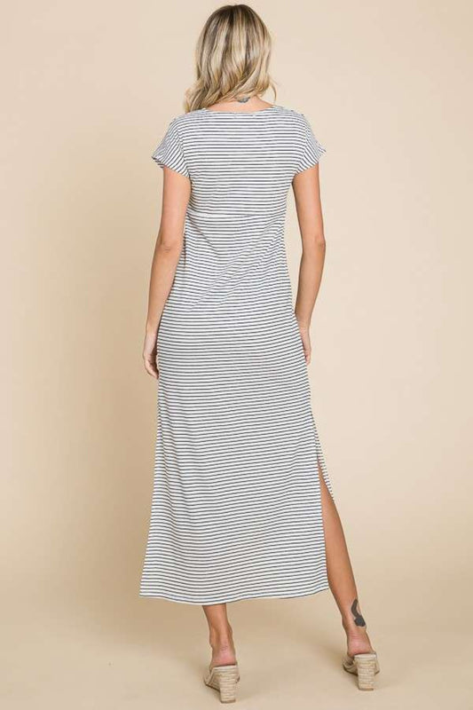 Striped Twisted Detail Dress