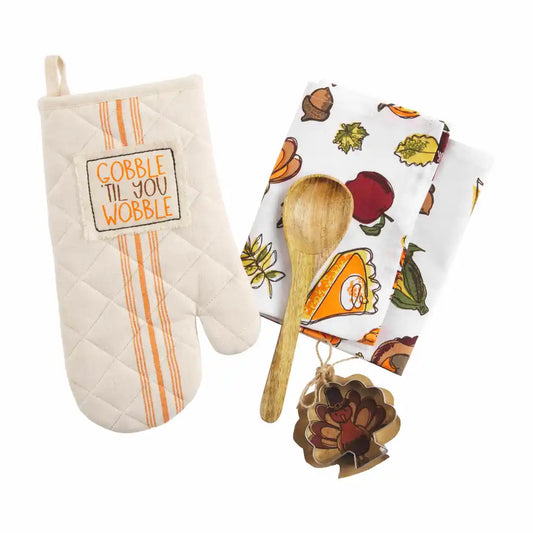 Fall: Thanksgiving Oven Mitt & Towel Set - 2 Styles $5