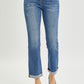 RISEN Button Fly Cropped Bootcut Jeans