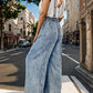 Adjustable Strap Wide Leg Denim Overalls