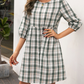 Plaid Round Neck Dress