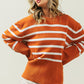 Ribbed Hem Stripe Sweater, Various Colors