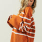 Ribbed Hem Stripe Sweater, Various Colors