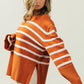 Ribbed Hem Stripe Sweater, Various Colors