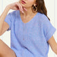 Soft Lightweight V-Neck Short Sleeve Sweater Top