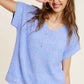 Soft Lightweight V-Neck Short Sleeve Sweater Top