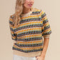 Multi Color Half Sleeve Sweater