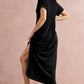 V Neck Hidden Pocket Splits Maxi T-shirt Dress