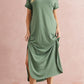 V Neck Hidden Pocket Splits Maxi T-shirt Dress