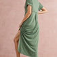 V Neck Hidden Pocket Splits Maxi T-shirt Dress