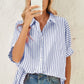 Stripe Button Up Dolman Shirt