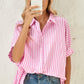 Stripe Button Up Dolman Shirt