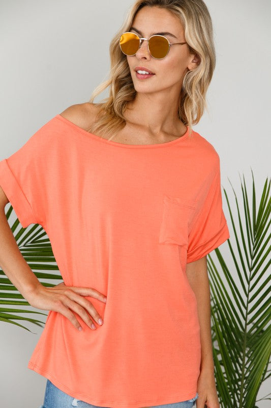 Curvy Solid One Shoulder Top