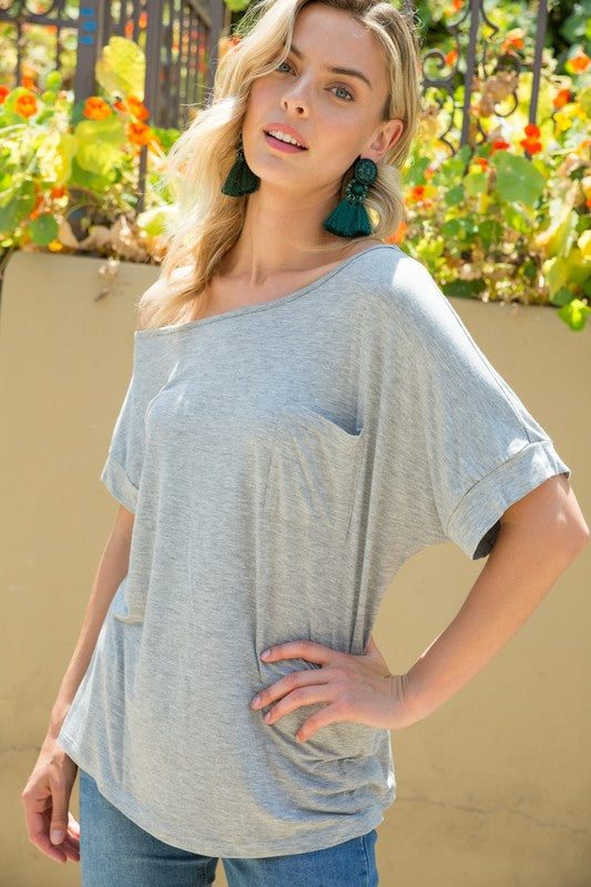 Curvy Solid One Shoulder Top