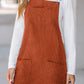 Pocketed Square Neck Wide Strap Overall Dress