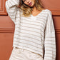 Stripe V-Neck Knit Top