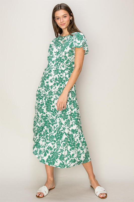 HYFVE Floral Cutout Midi Dress