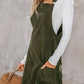 Pocketed Square Neck Wide Strap Overall Dress