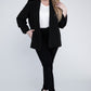 Plus Shawl Lapel Blazer, Black & Pink