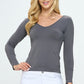 Everyday Essentials: Seamless Reversible V-Neckline Long Sleeve Top